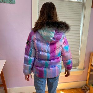 SKEA WOMANS TRANSLUCENT/ACQUA SKI JACKET FUR TRIM